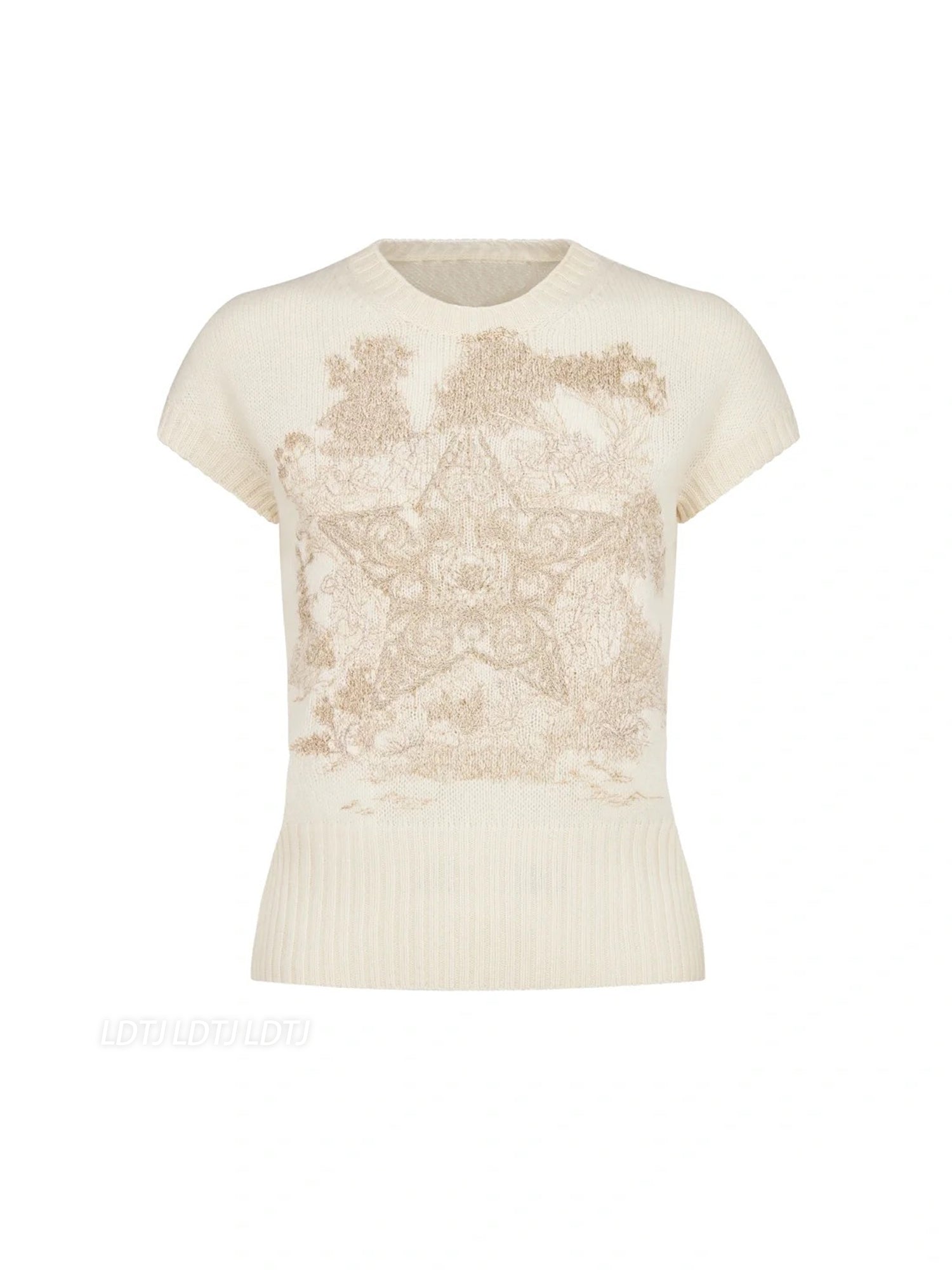 Embroidered Cashmere Top
