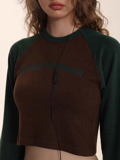 Contrast Raglan Sleeve T-Shirt