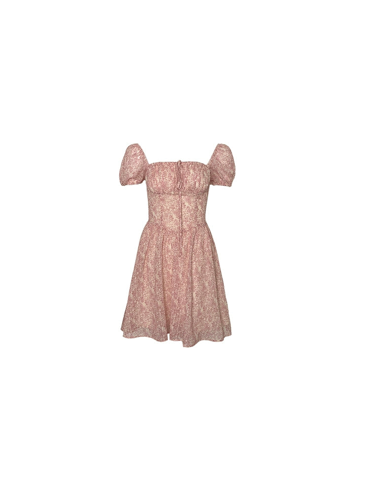 Платье с цветочным квадратным платьем лета: a-line шик