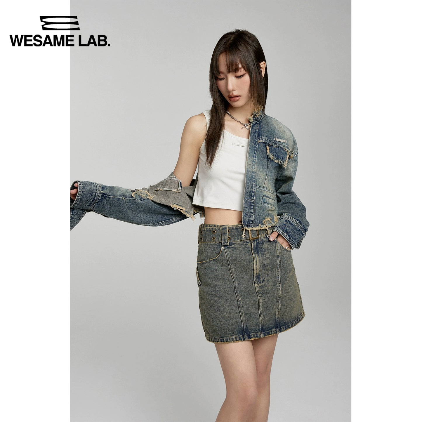 Diseño original Loose Ragged Short Blue de gran tamaño Vintage Denim Spring Women's Spring