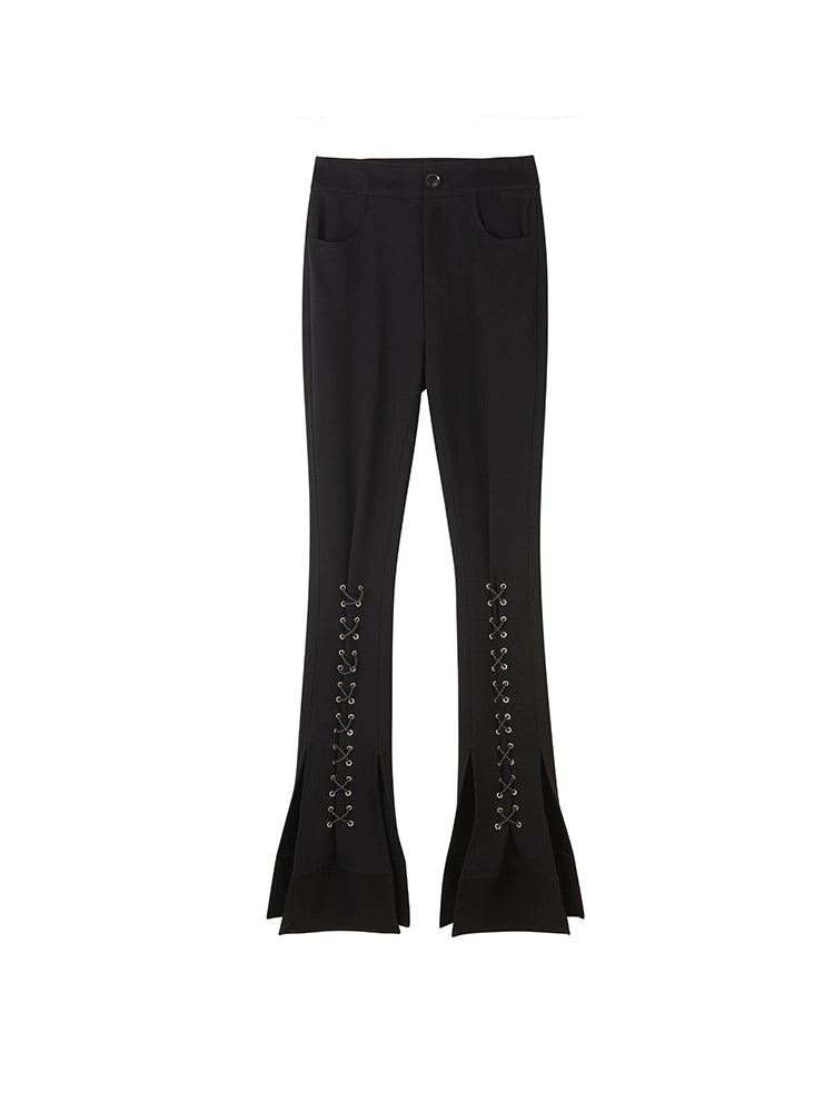 Leggy Flare - Black High Waist Pants