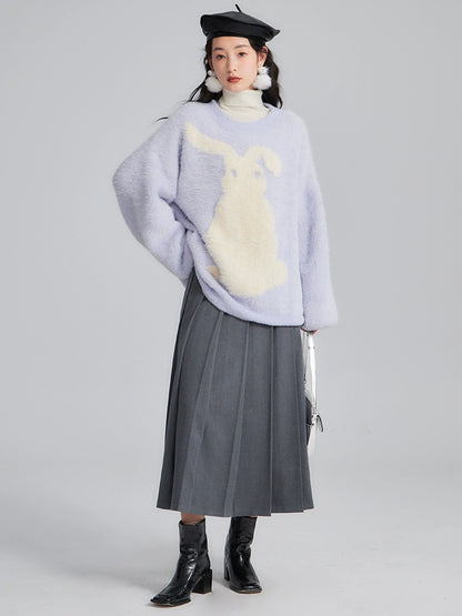 Milk Rabbit Mink Fur Pullover