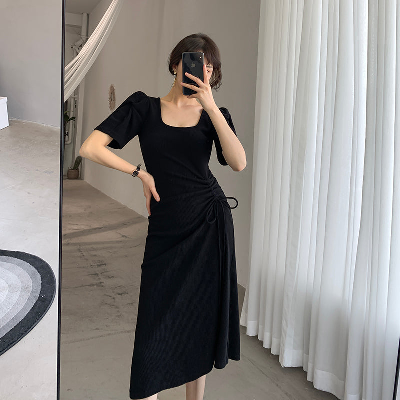 Slimming Black Knit Maxi Skirt