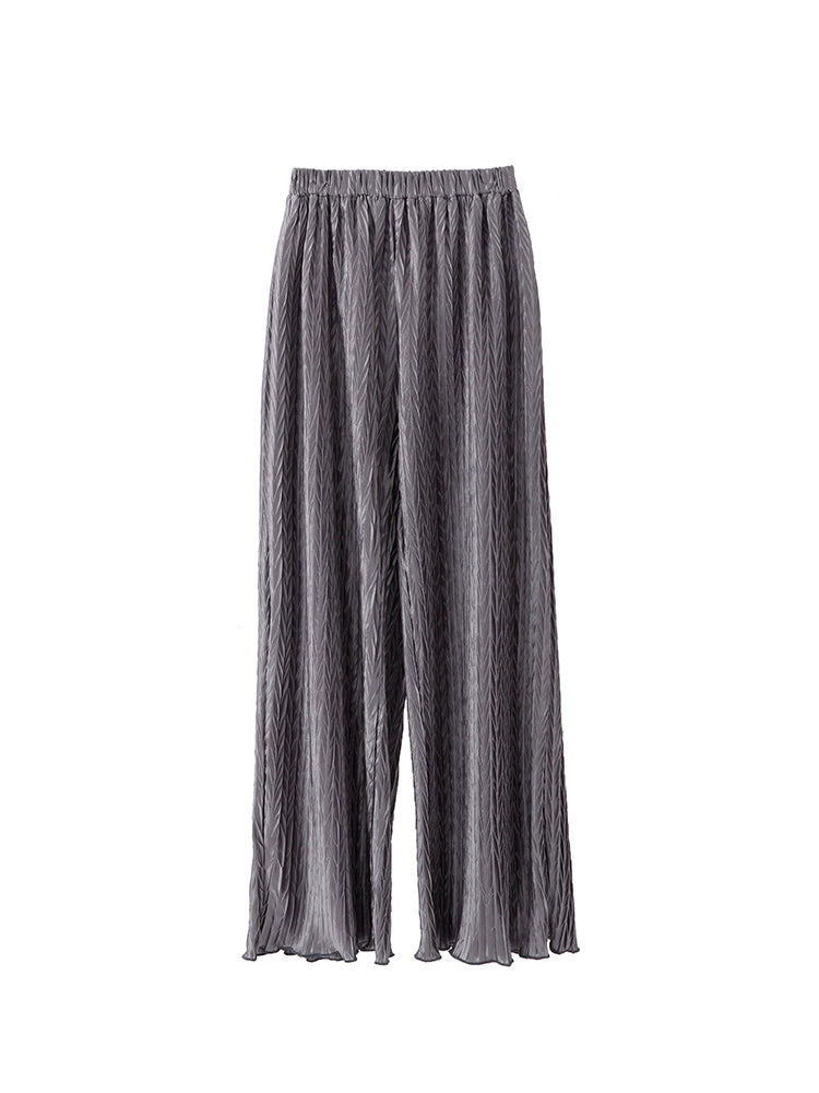 Silky Pleated Casual Pants