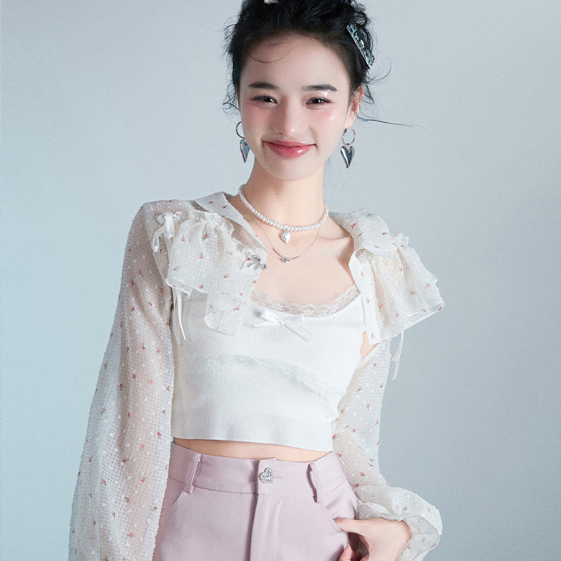 Floral Chiffon Sun Shirt