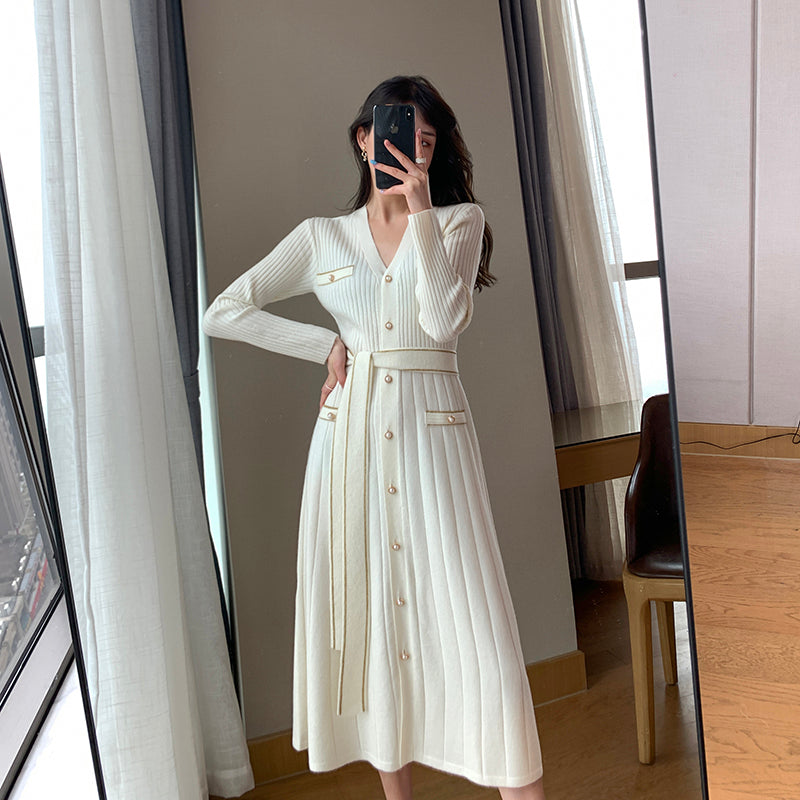 White Dress - Slim Jacquard Skirt