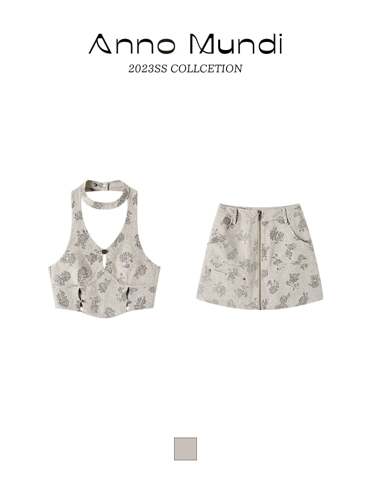 Short Skirt Tank Top Retro Set