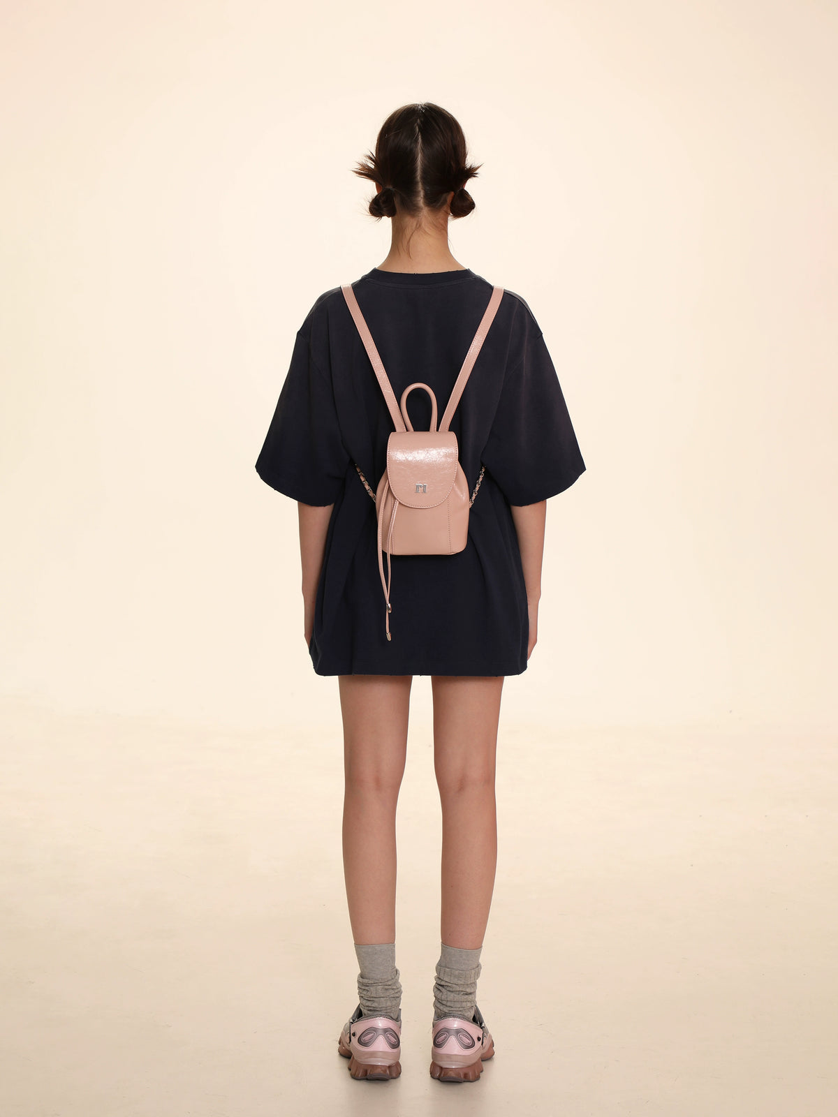 Mini Chain Backpack with Drawstring