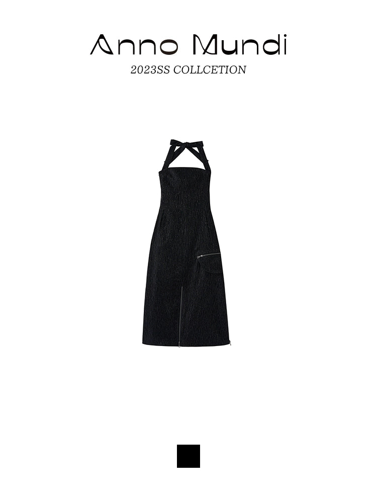 Yuanyuan Neck Zipper Waist Dress for Spring/Summer