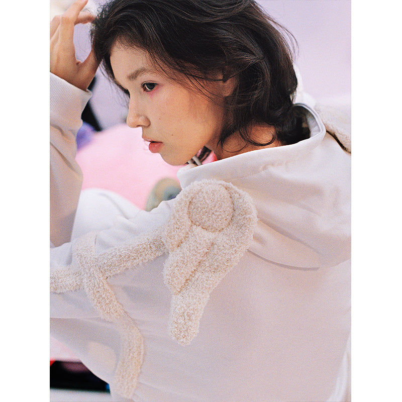 HEAVEN ANGEL printed sweater with angel wings decoration