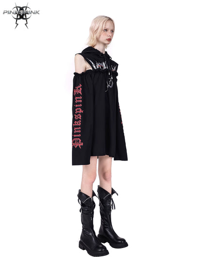 Electric Moon Hooded Dress Sweater