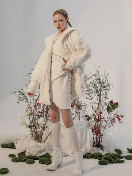 Parisian Plush - Mid-Length Faux Fur Winter Coat