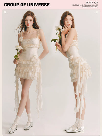 Camellia Fairy Ribbon Dress - Sparkling Elegance