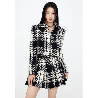 B&W Plaid Tweed Set