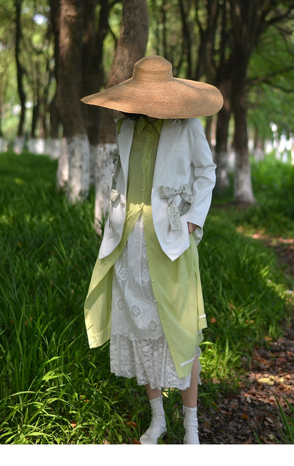 White Bow Tie Suit Coat