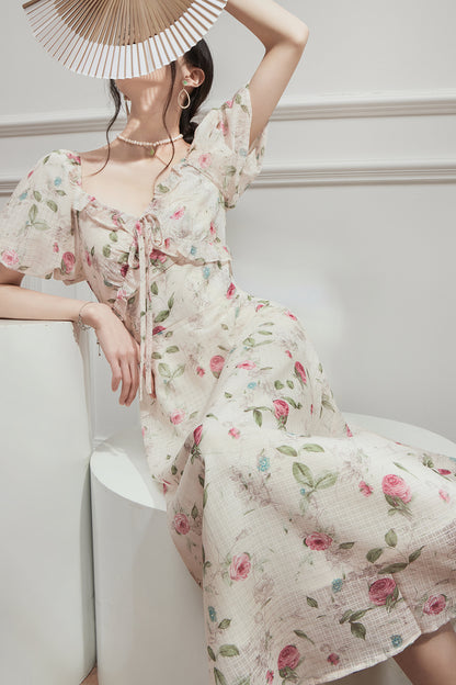 Romantic Fragmented Flower Dress