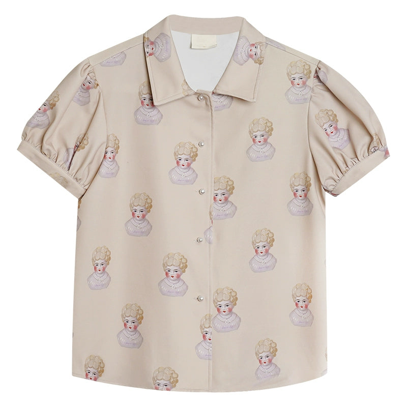 Ceramic Doll Print Shirt