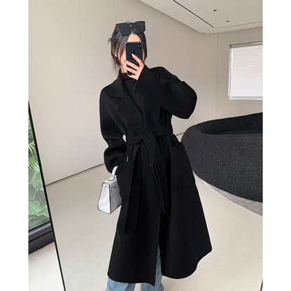 Black Wool Coat - Hepburn Style