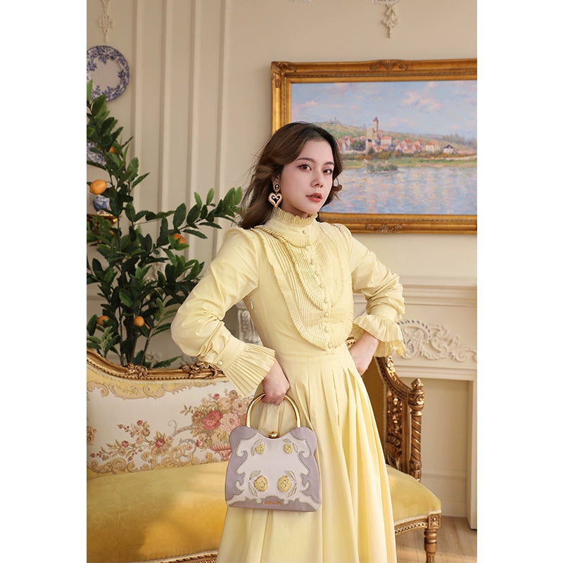 Palace Retro Pleated Long Sleeve Blouse