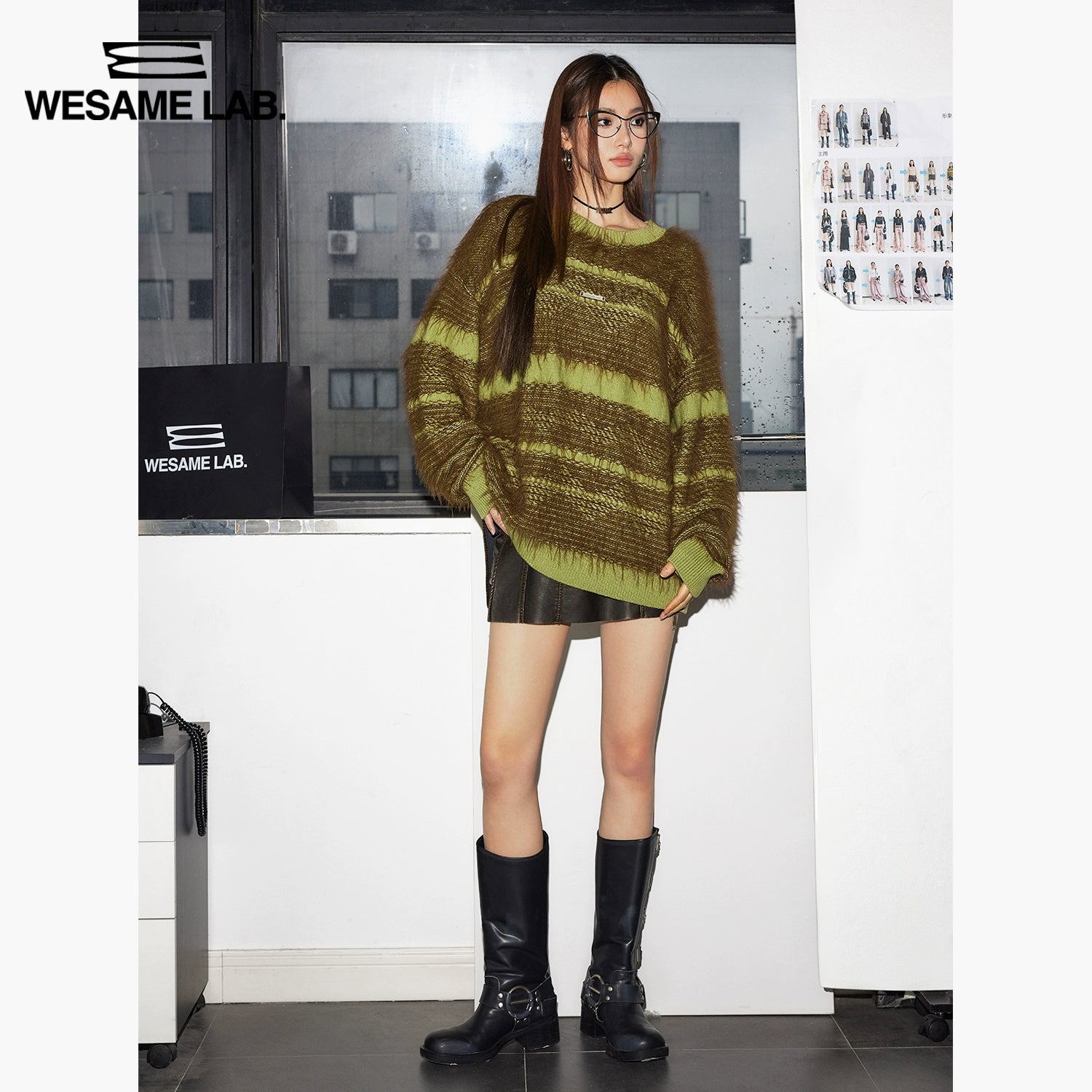 Mohair Jacquard Oversize Sweater