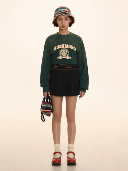Thread Embroidered Pleated Skirt