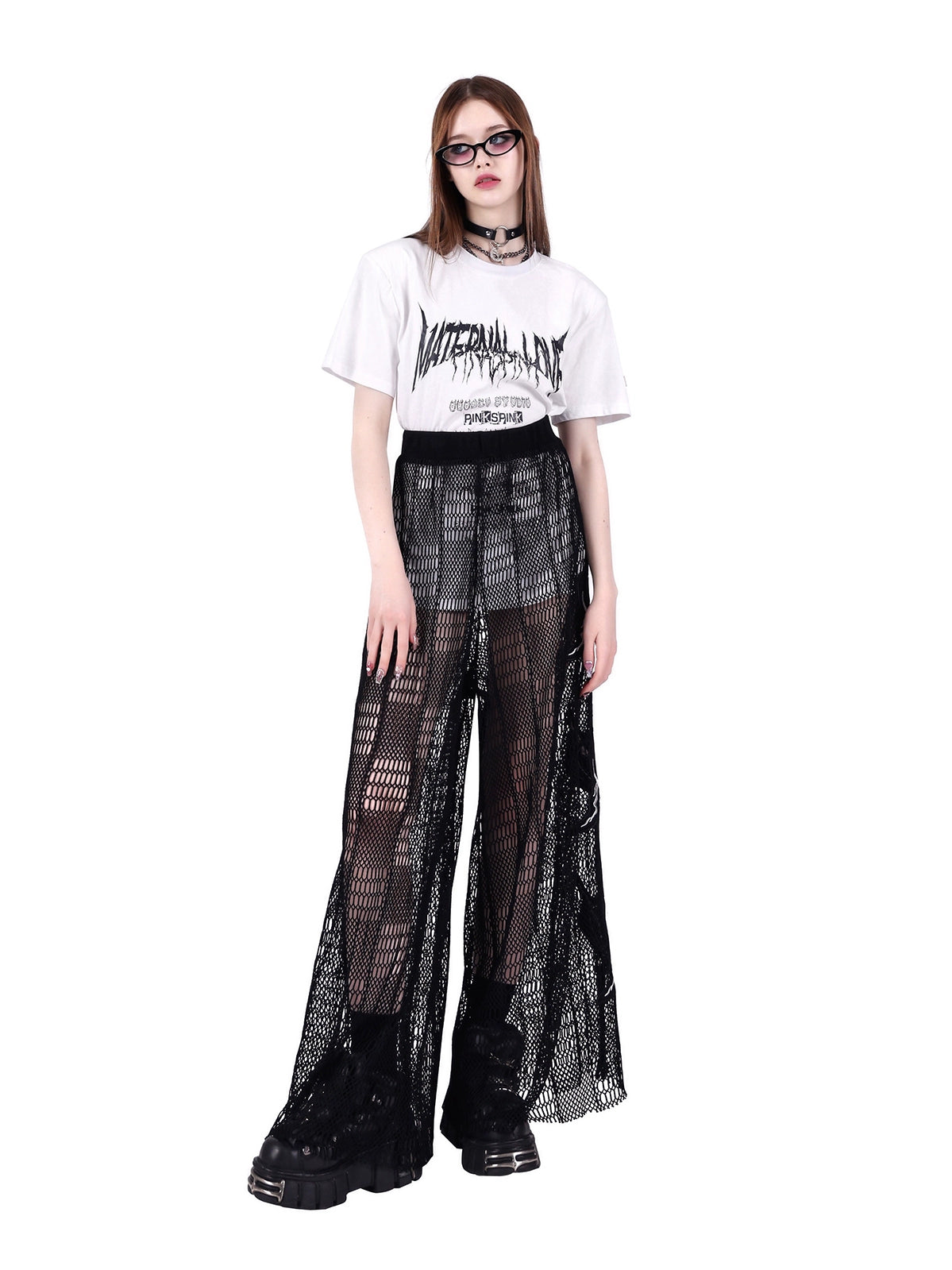 3D Electric Moon Mesh Skirt Trousers