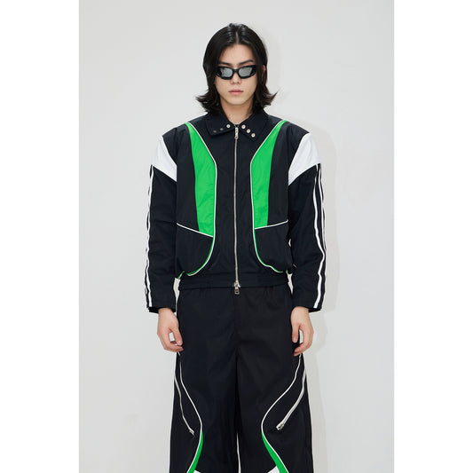 Contrasting Casual - Sports Set with Wide Leg Pants