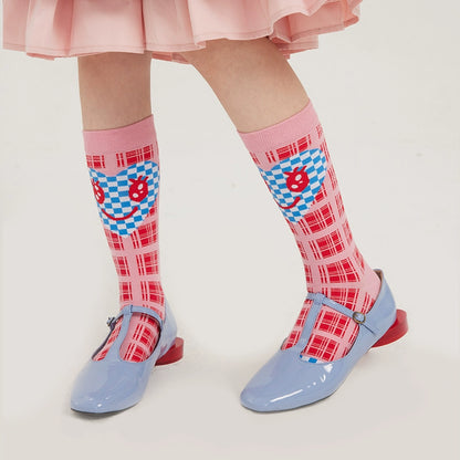 Pink Love Checkered Socks