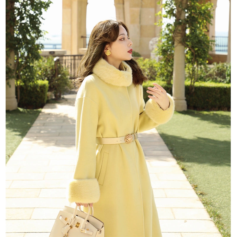 Sunset Manor Mink Fleece Wool Coat