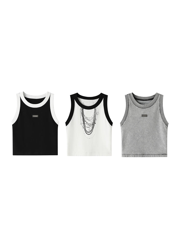 Yuan Hollow Out Knitted Tank Top for Summer