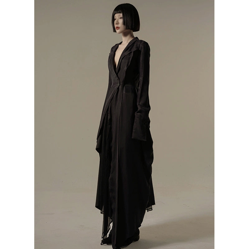 Black Silk Windbreaker: Automne Elegance