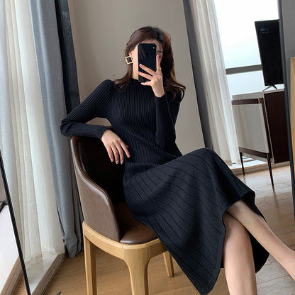 Black Knit Dress Slimming Skirt