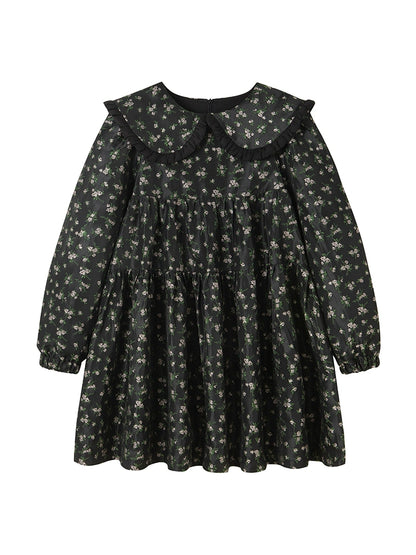 French Floral - Doll Neck Short Skirt