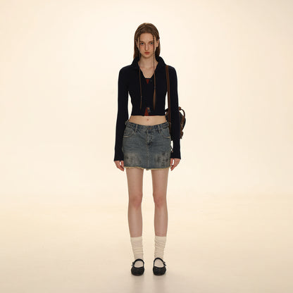 Standing Neck Pit Stripe Shirt