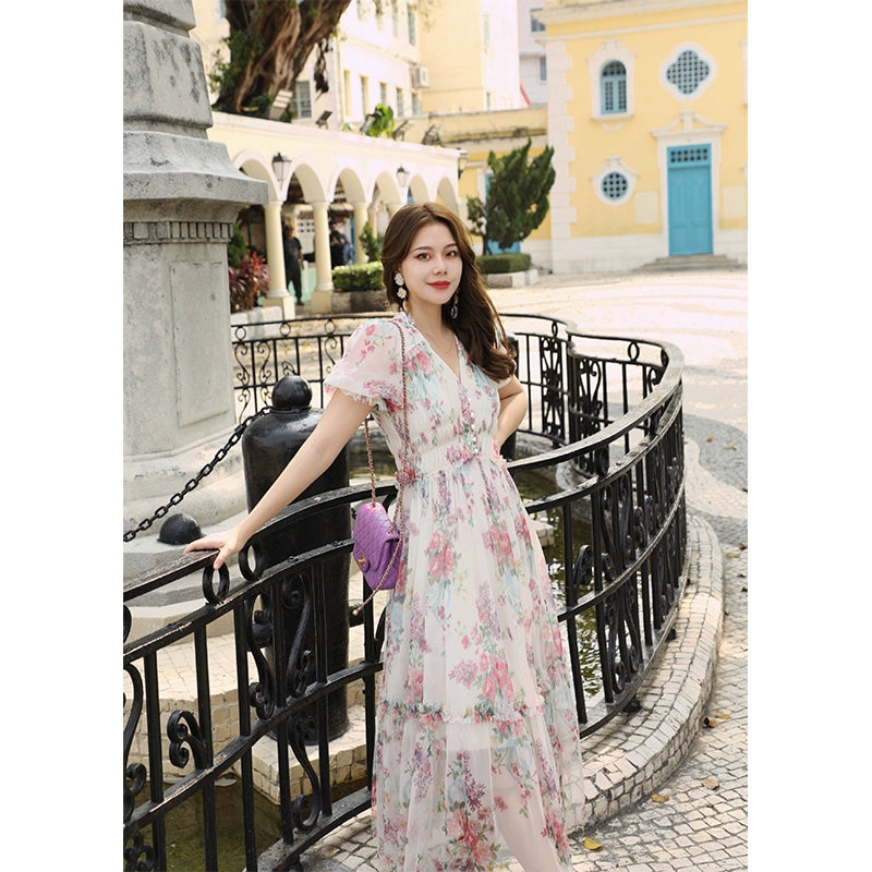 Cherry Blossom Vintage Beach Dress