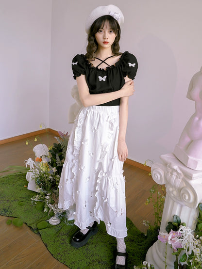 Butterfly Hollow Long Skirt