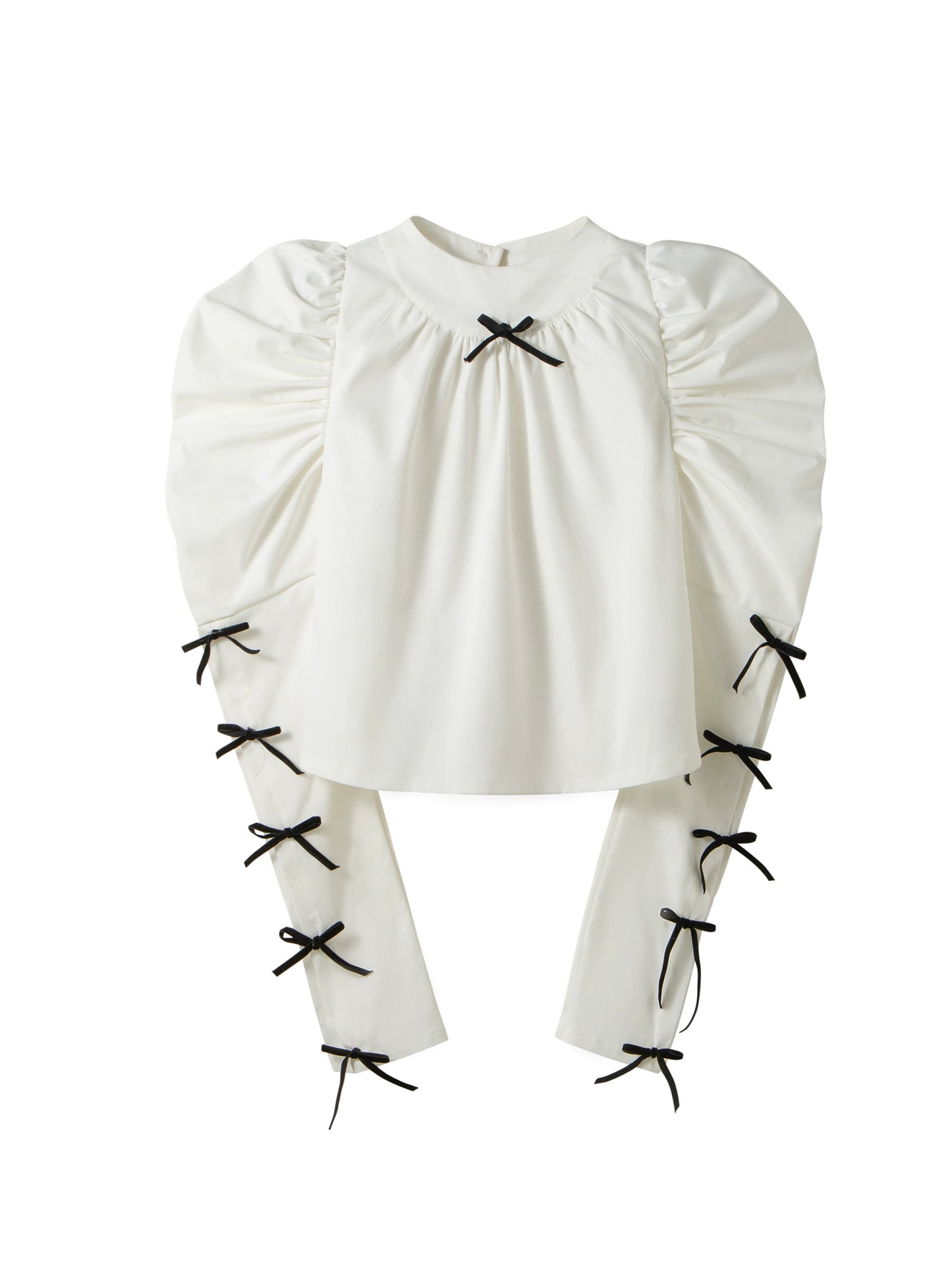 Romantic Bow Top - Monochrome Elegance