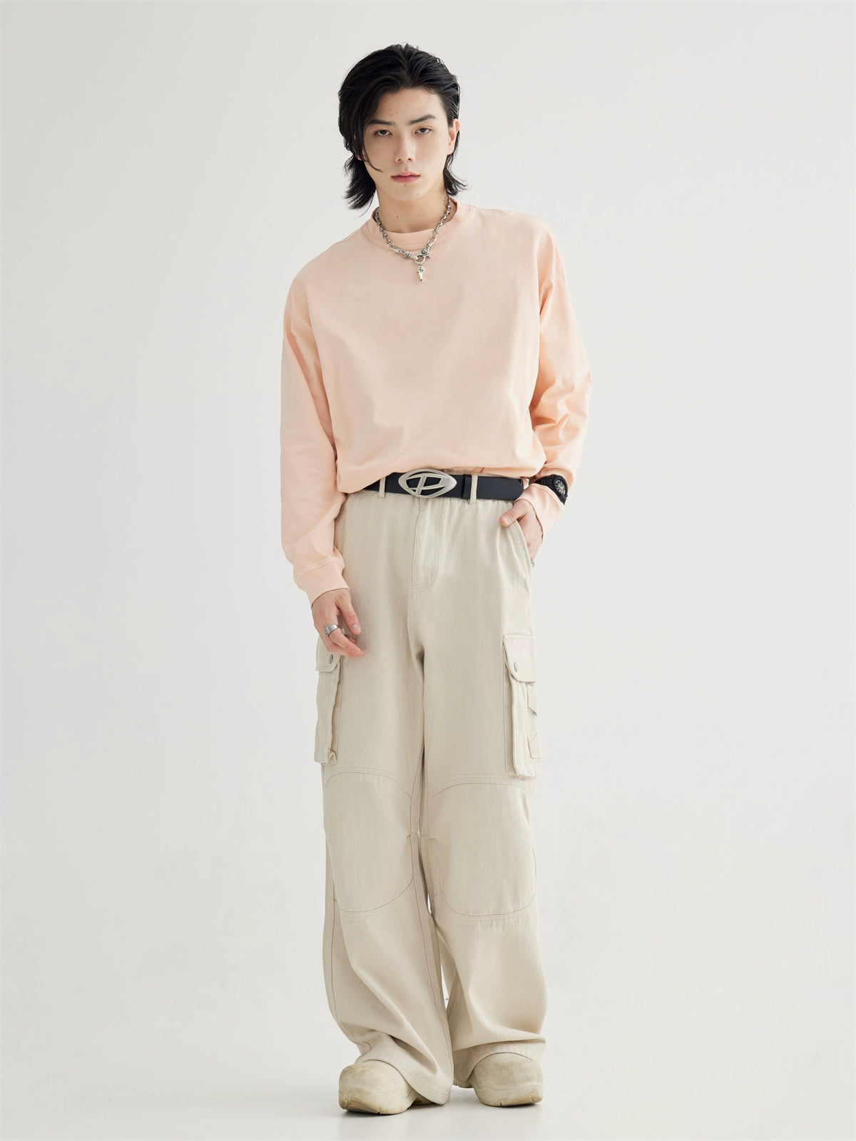 Autumn Solid Color - Loose Round Neck T-shirt