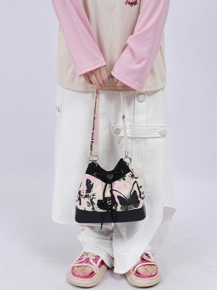 Graffiti Canvas Bucket Bag