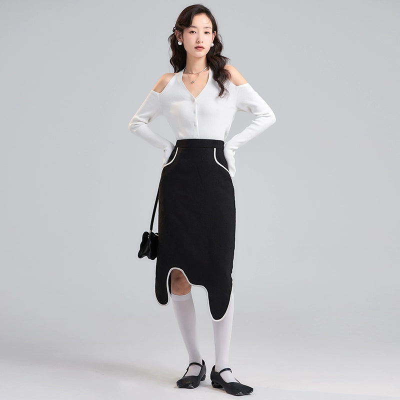 Moon Shadow Bamboo Straight Skirt