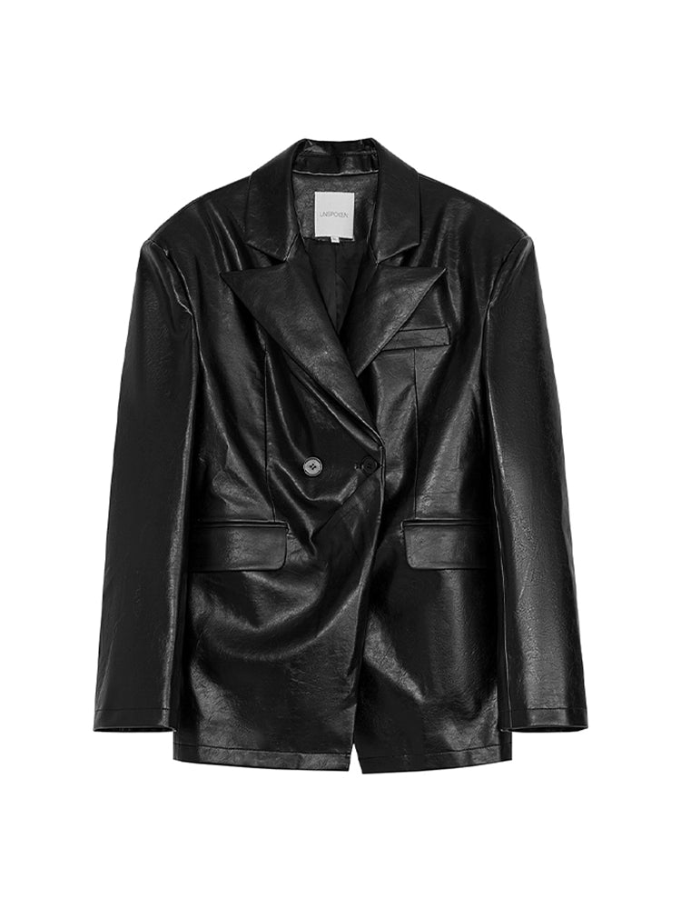 Leather Waistband Jacket