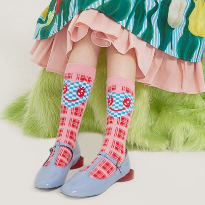 Pink Love Checkered Socks