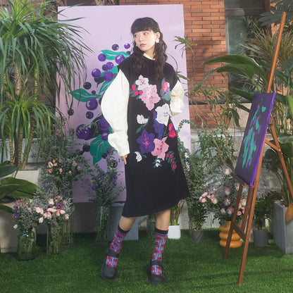 Vestido de chaleco suelto de patrón sakura japonés