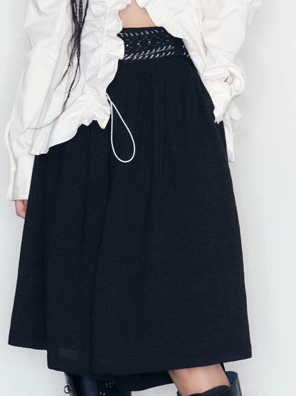 Fine Pleated Texture A-line Skirt