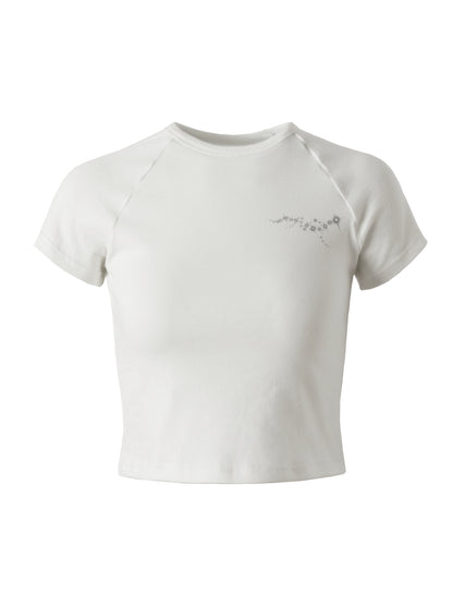 Tee-shirt de slim blanc d'été