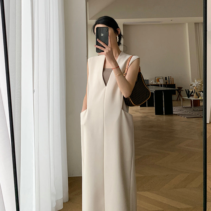 Goddess Style V-Neck Long Dress