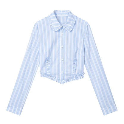 Blue Stripe Lace Shirt