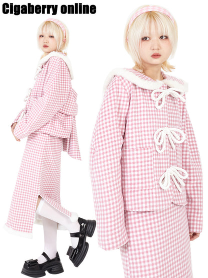 Pink Bow Neck Coat