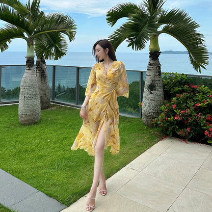 Sunflower Dream Wrap Dress