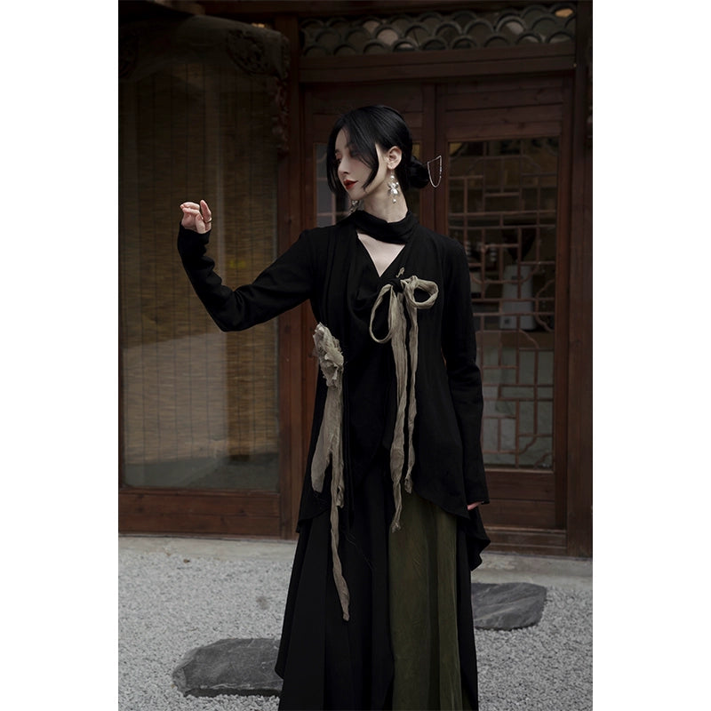 Loose Fairy Black Coat: Spring